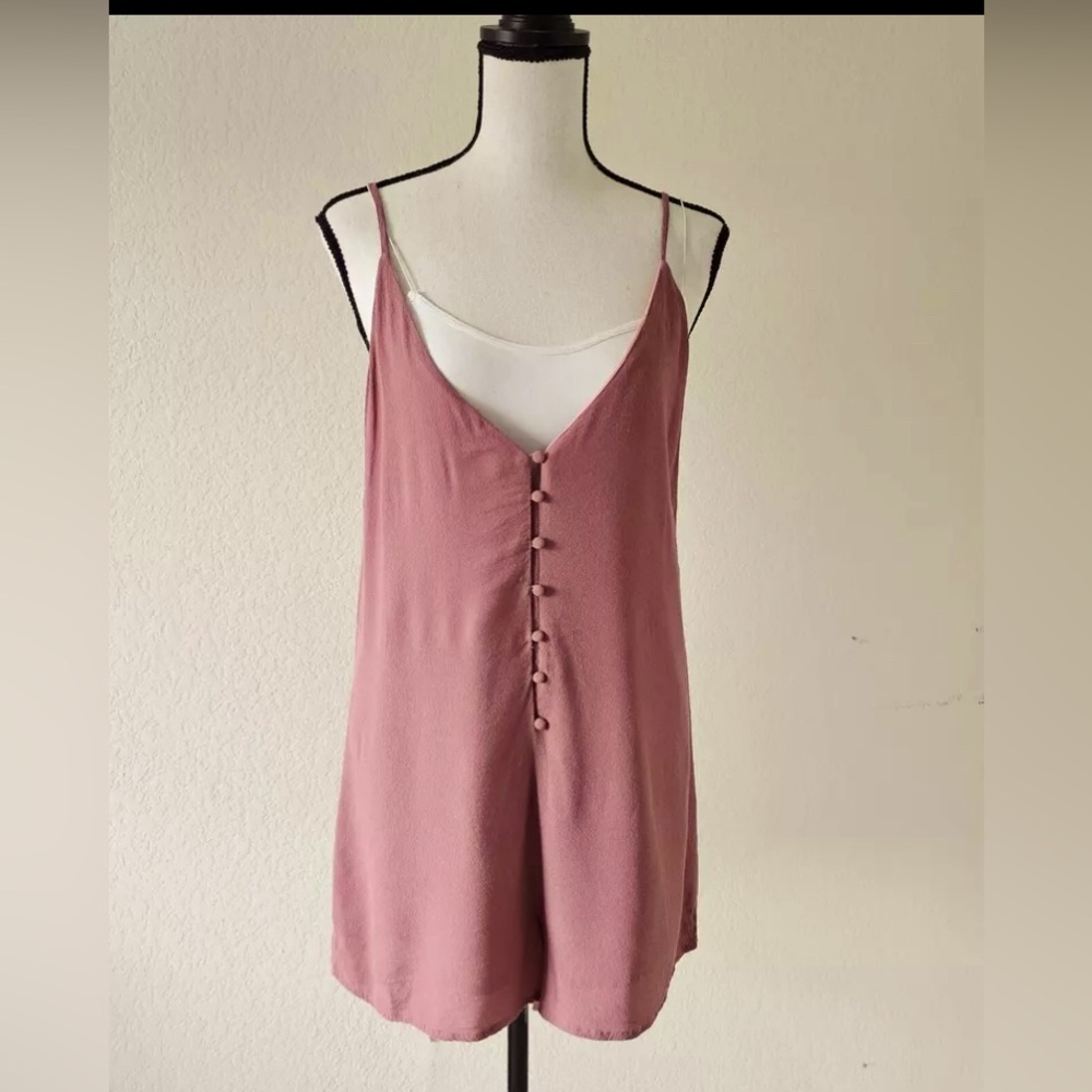 Tobi Button Front Romper Pink Large